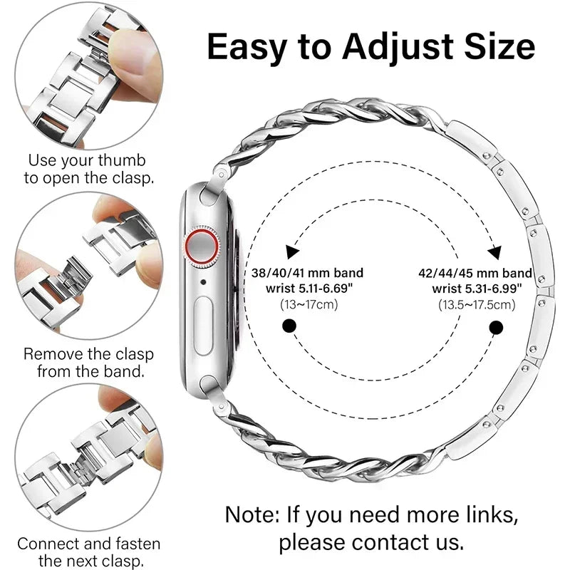 Grace Link Stainless Steel Band for Apple Watch