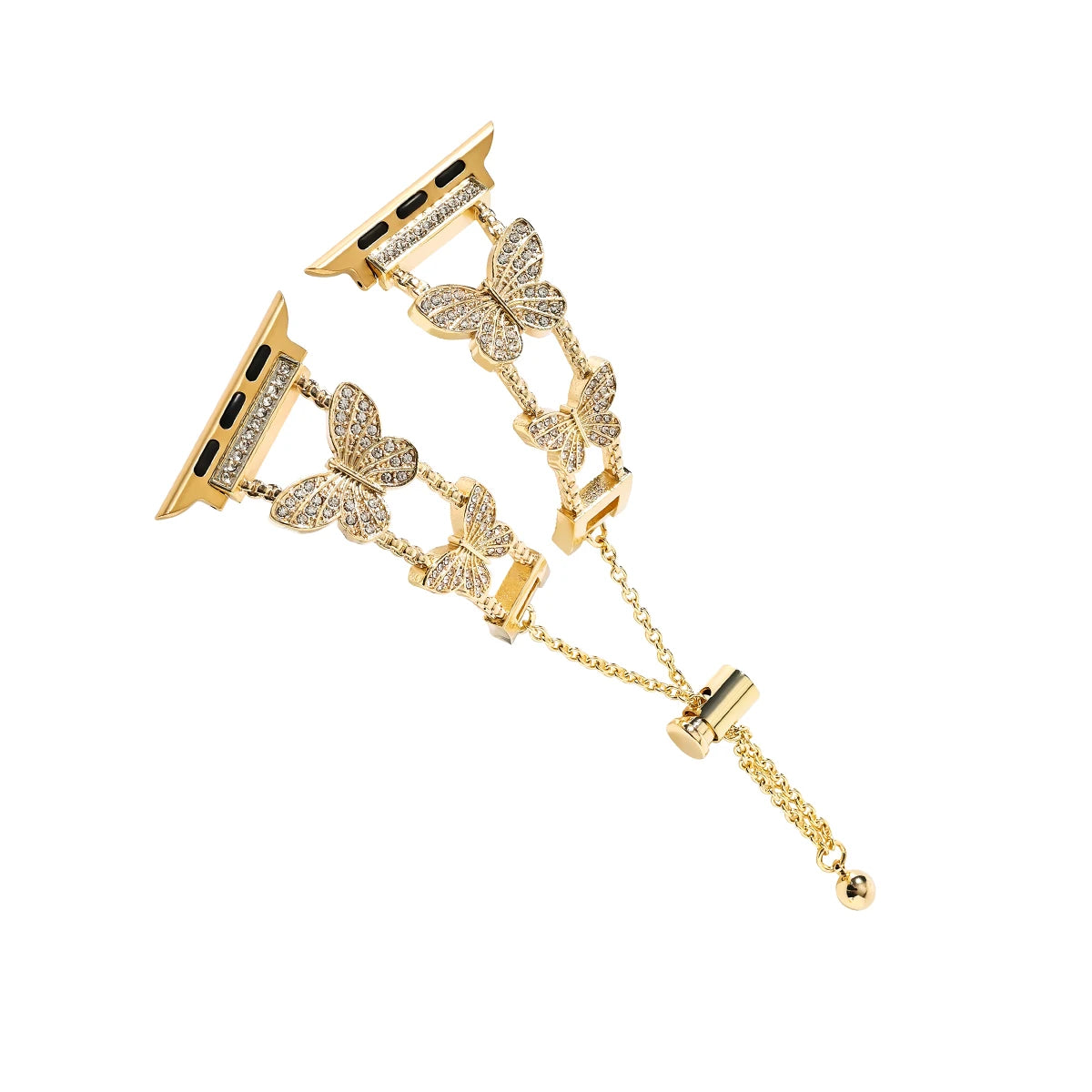 Butterfly Detail Full Diamond Chain Apple Watch Band