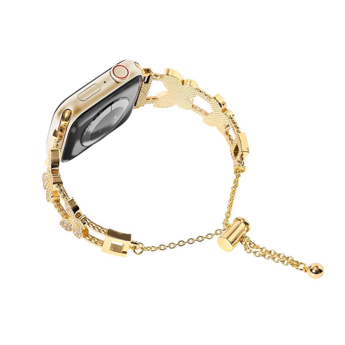 Butterfly Detail Full Diamond Chain Apple Watch Band