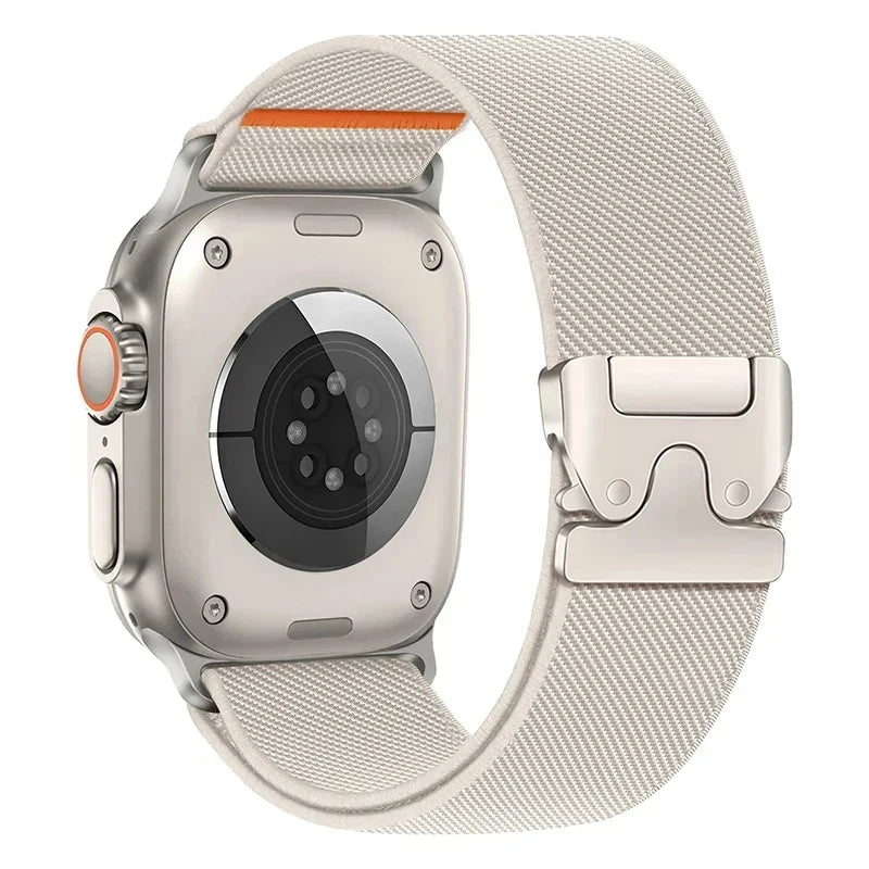 Braided Elastic Nylon Strap for Apple Watch (Titanium Buckle)