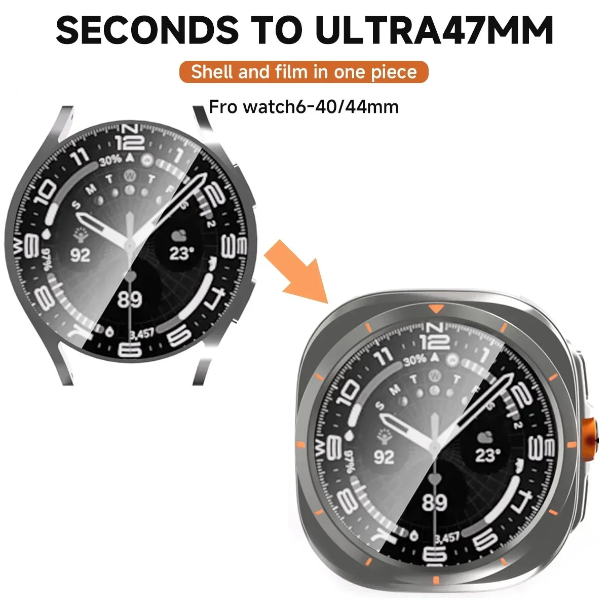 Clear Guard Glass + Bumper for Samsung Galaxy Watch 7 Ultra 47mm