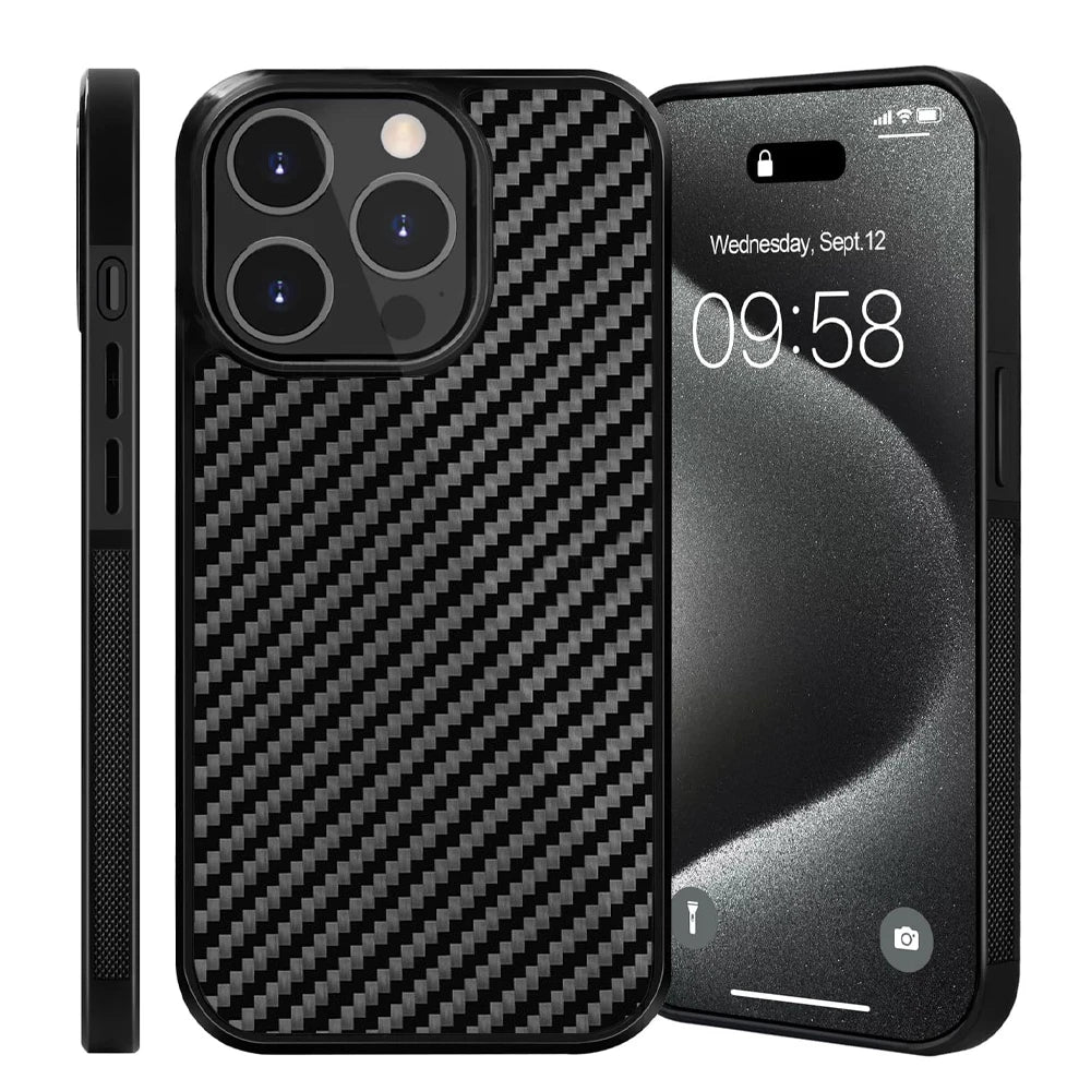 Real Carbon Fiber Armor Shockproof Cover for iPhone 15 (Wireless Charge)