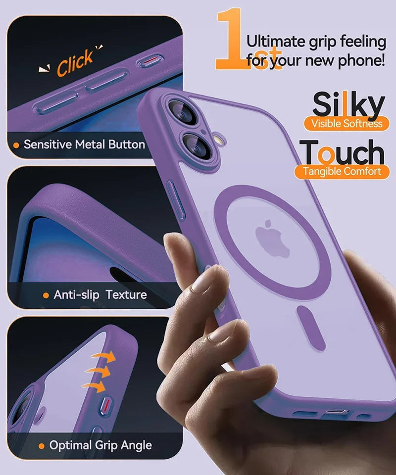 Magnetic MagSafe Armor Shockproof Case for iPhone (Wireless Charge)
