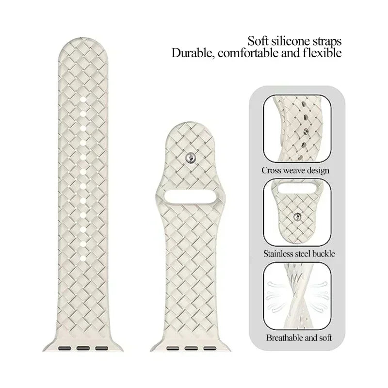 Aqua Weave Waterproof and Sweat-Proof Woven Silicone Band for Apple Watch