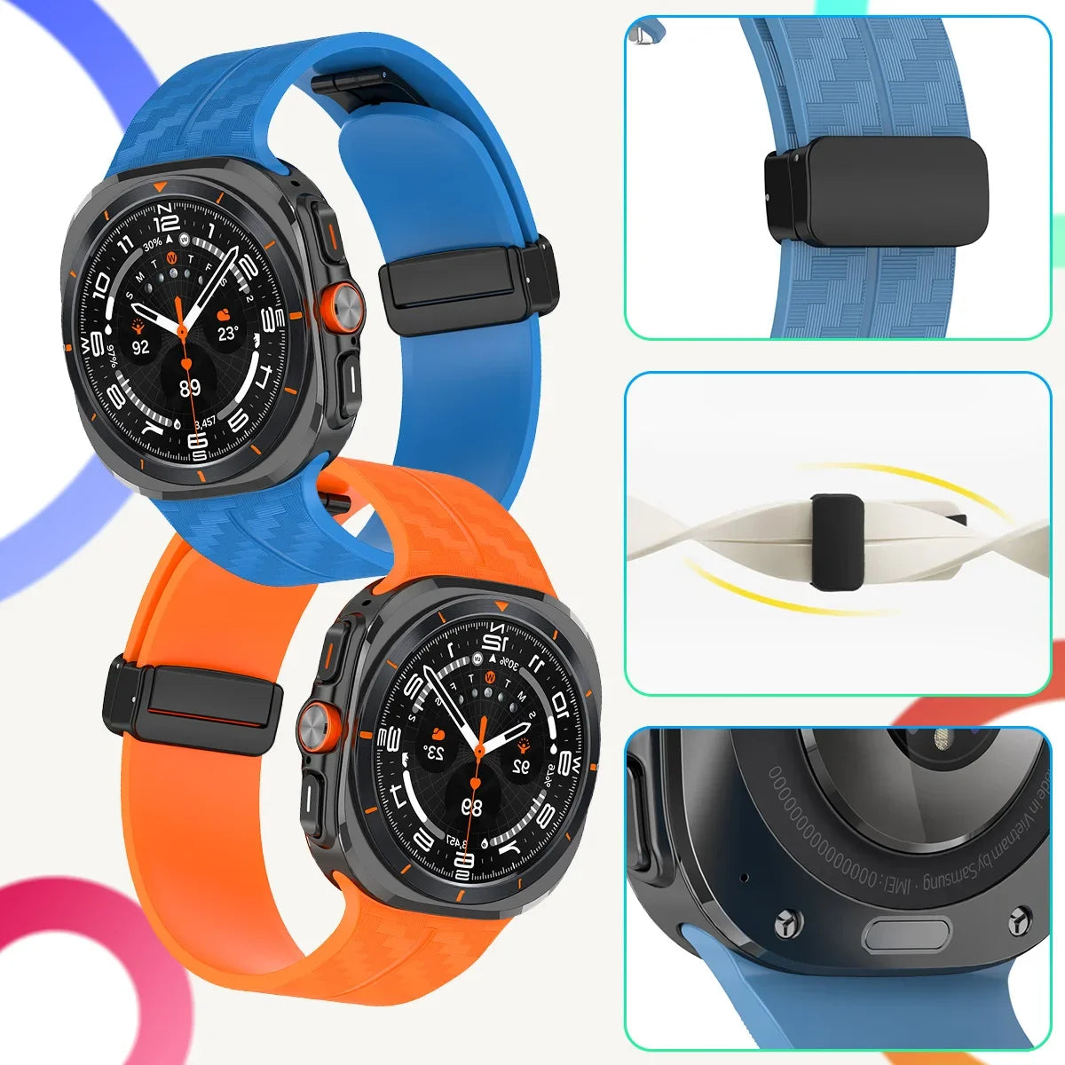 Colorful Carbon Fiber Pattern Band for Samsung Galaxy Ultra (Magnetic Clasp)