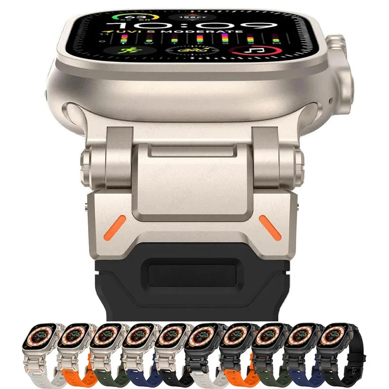 Titanium & Silicone Watch Band for Apple Watch