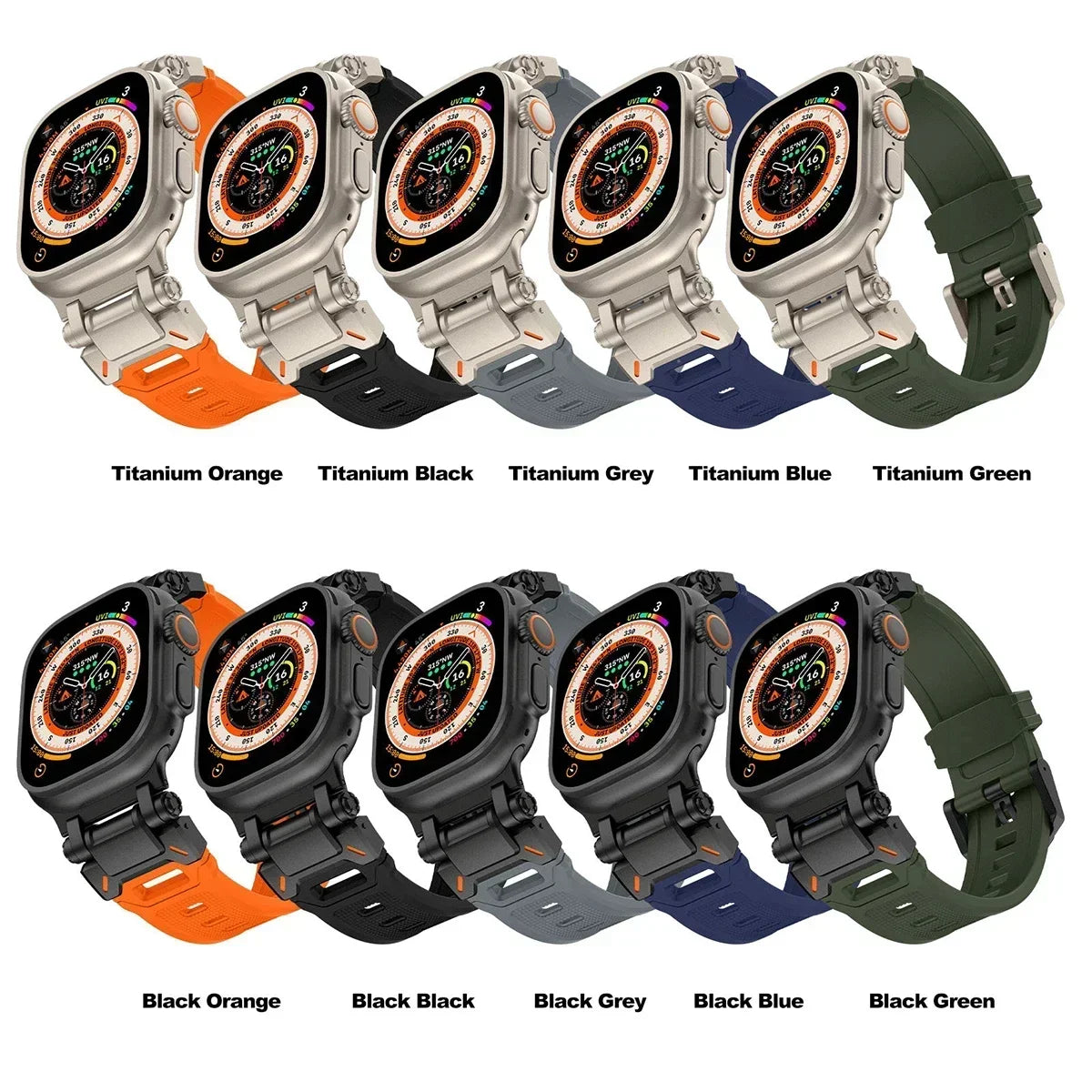 Titanium & Silicone Watch Band for Apple Watch