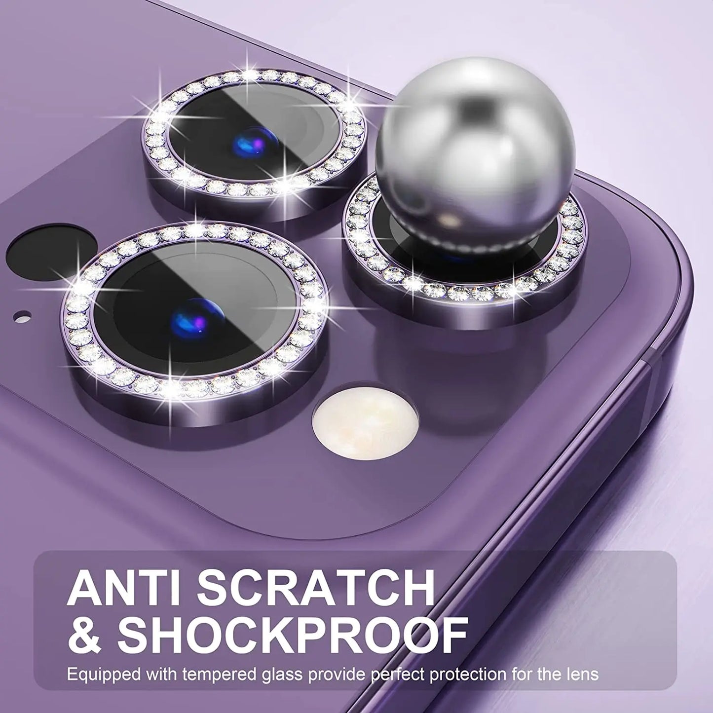 Glitter Rhinestone Camera Lens Protector for iPhone