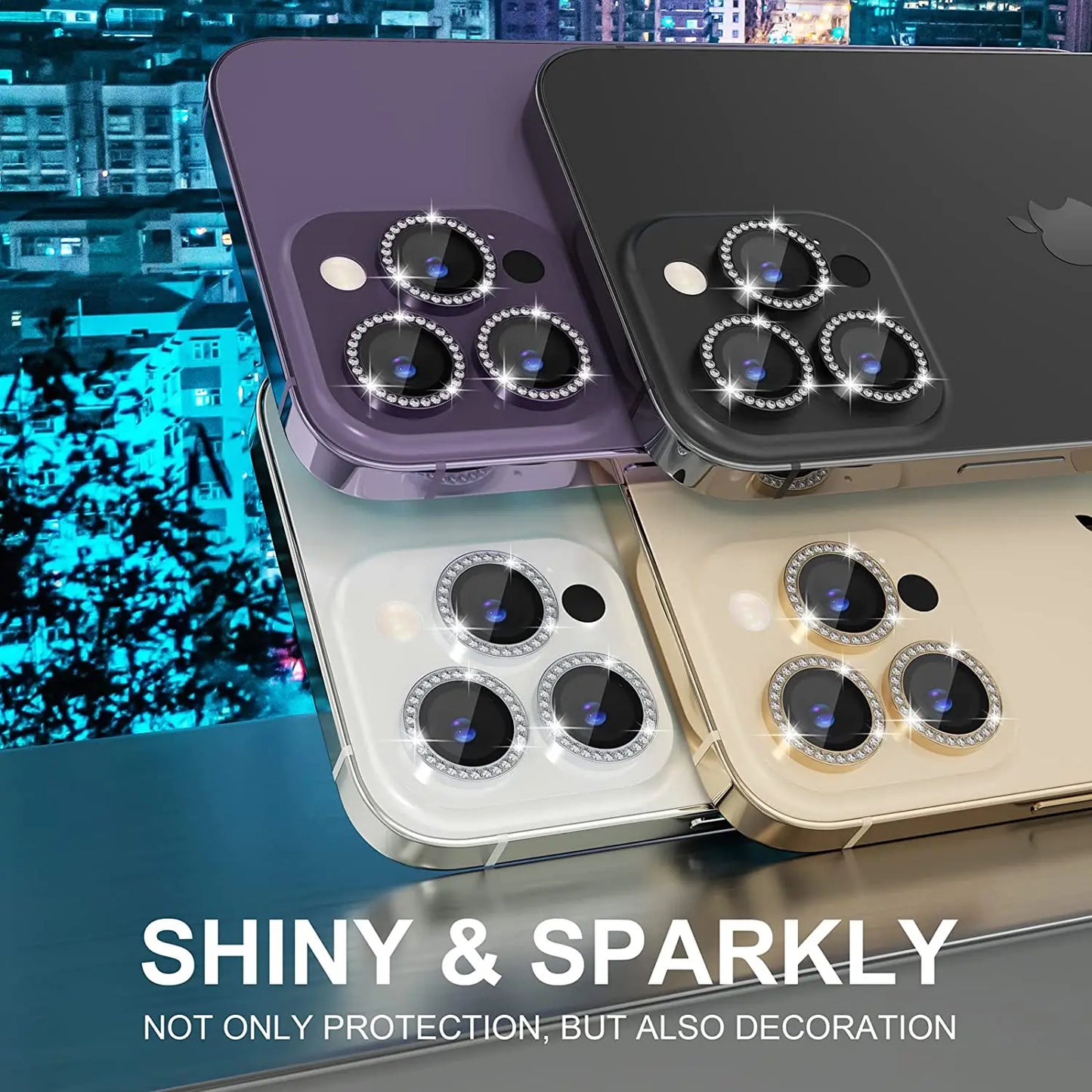 Glitter Rhinestone Camera Lens Protector for iPhone