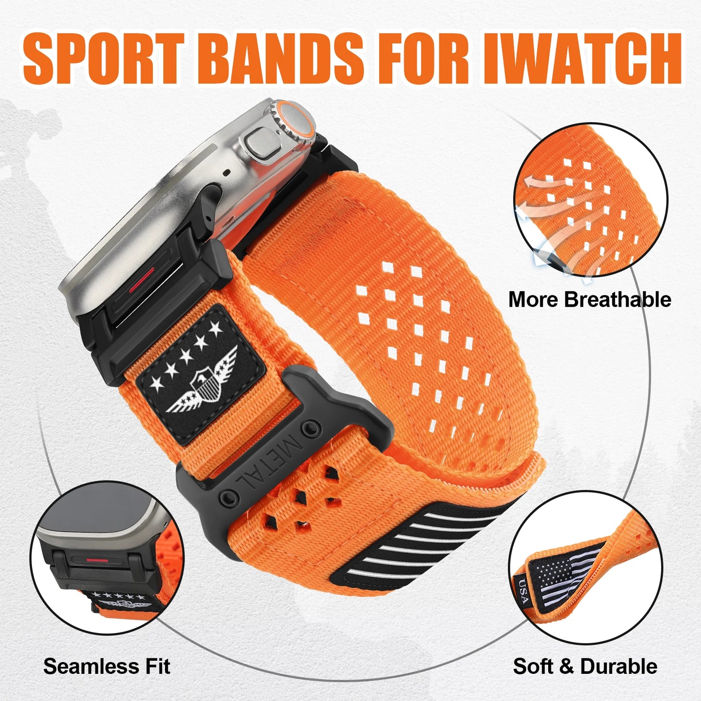 American Flag Nylon Band for Apple Watch