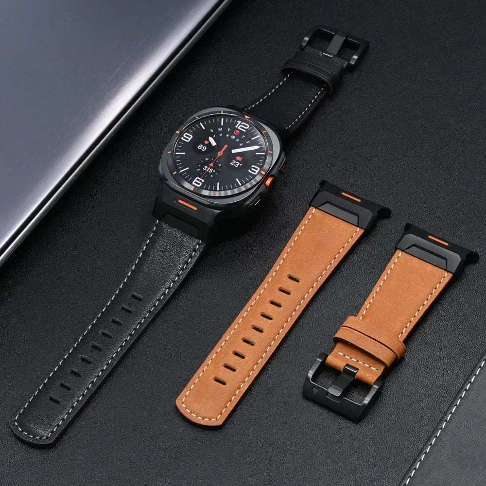 SwiftvFit Premium Leather Band for Samsung Galaxy Watch 7 Ultra 47mm
