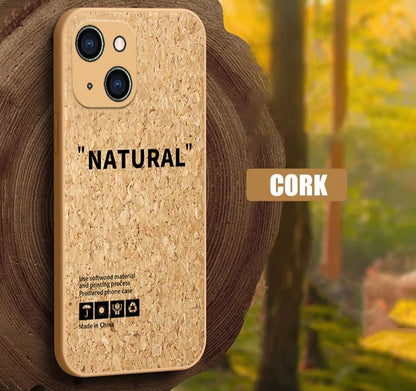 Cork Wood Case for iPhone (Shockproof Back Cover)