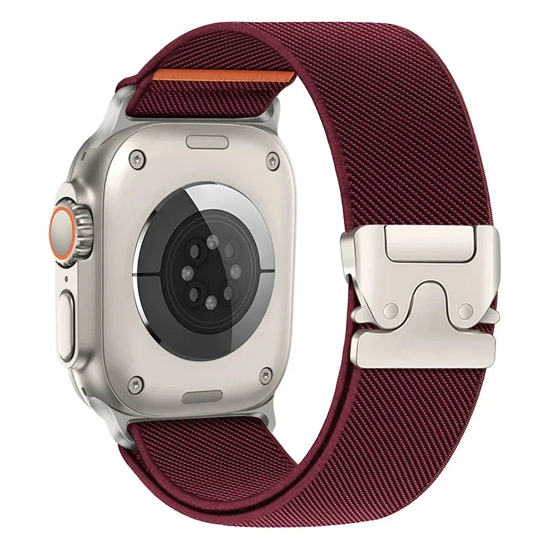 Braided Elastic Nylon Strap for Apple Watch (Titanium Buckle)