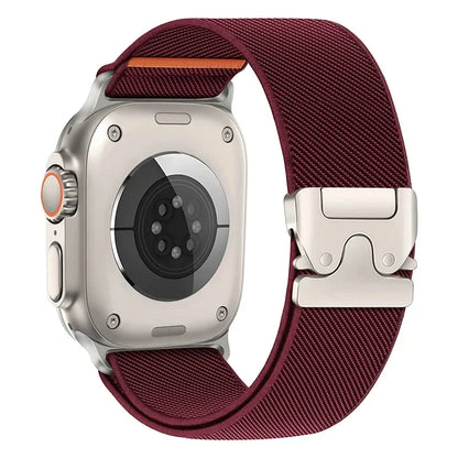 Braided Elastic Nylon Strap for Apple Watch (Titanium Buckle)