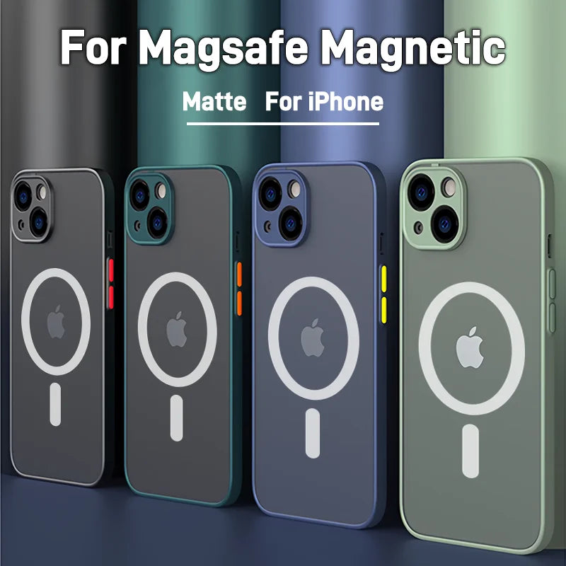 Matte MagSafe Case for Apple iPhone (Magnetic Wireless Charging)