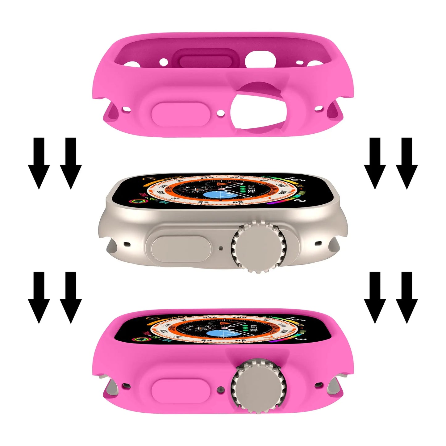 All-Round Shockproof Protective Silicone Bumper for Apple Watch Ultra3 2 49mm (Scratch-Resistant)