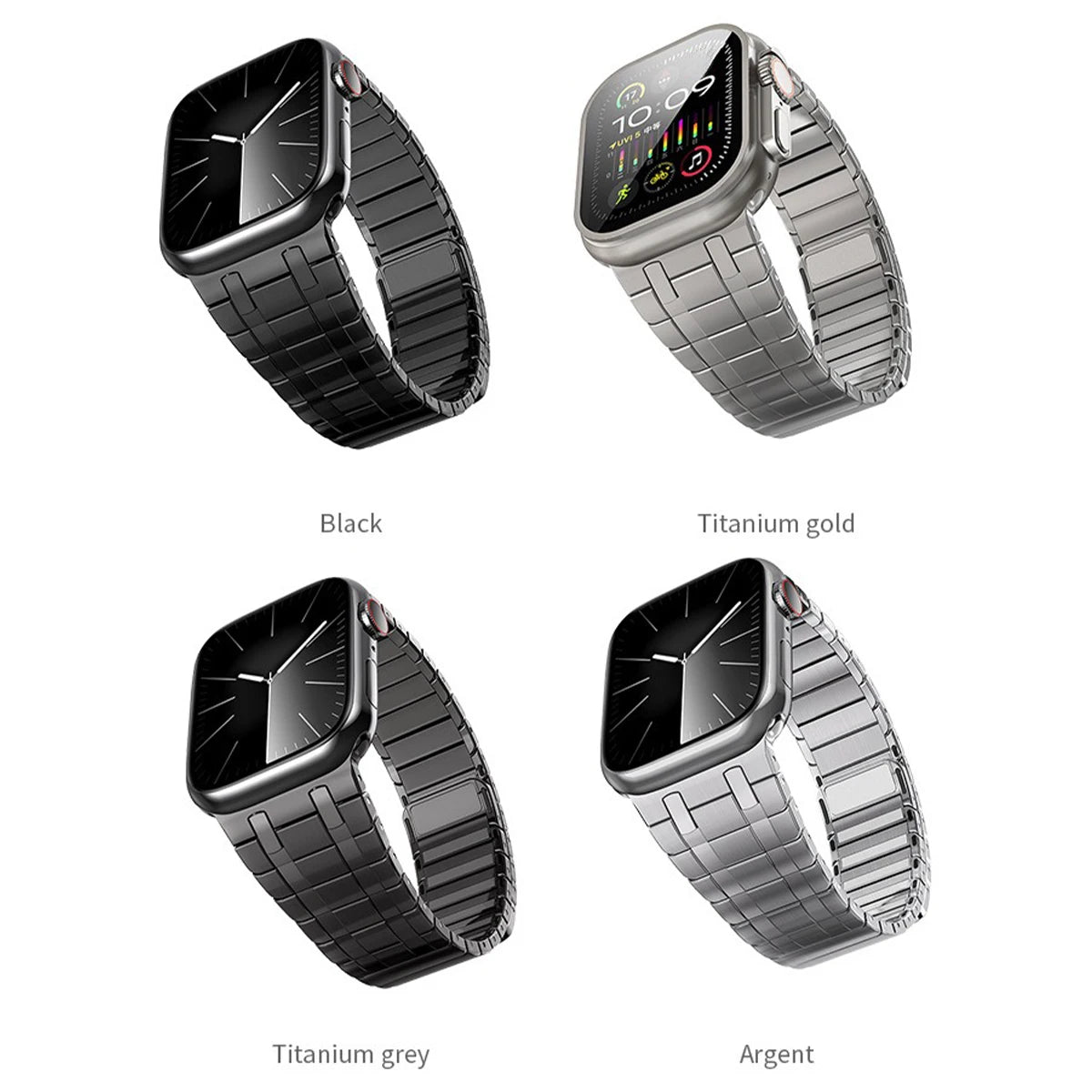 Sleek Stainless Steel Magnetic Band for Apple Watch