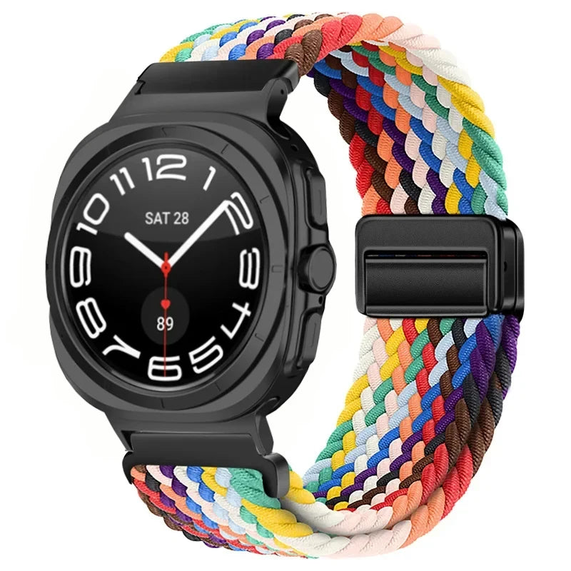 Braided Nylon Band for Samsung Galaxy Watch 7 Ultra 47mm (Magnetic Buckle)