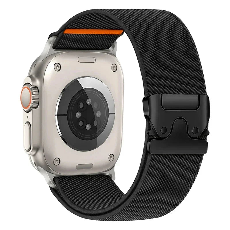 Braided Elastic Nylon Strap for Apple Watch (Titanium Buckle)