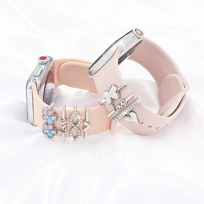 Heart Bloom Metal Charm for Watch Bands