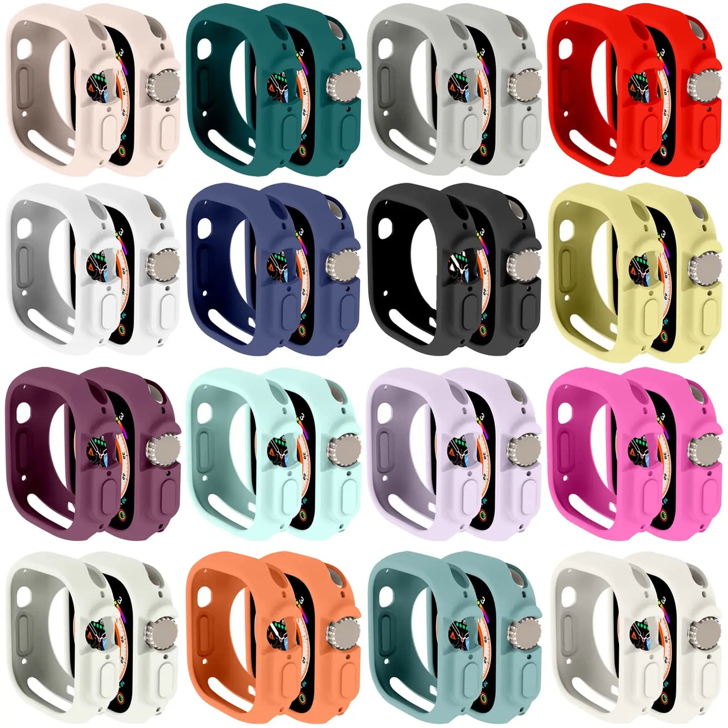All-Round Shockproof Protective Silicone Bumper for Apple Watch Ultra3 2 49mm (Scratch-Resistant)