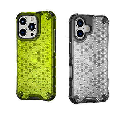 Shockproof Armor Case for iPhone (Transparent Honeycomb)