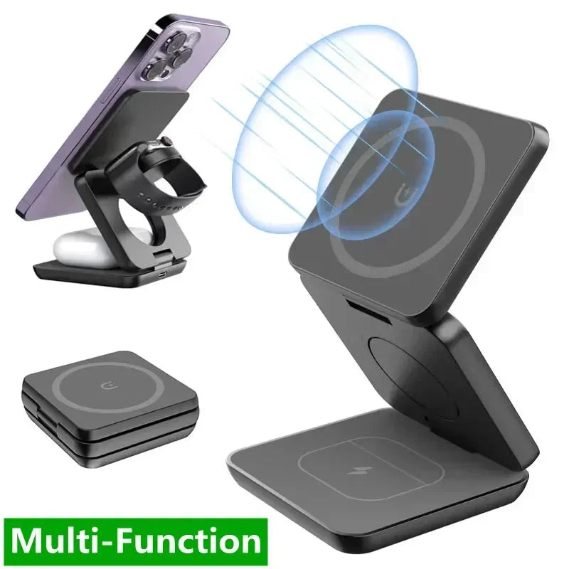 Magna Fold 3-in-1 Foldable Magnetic Charger Stand