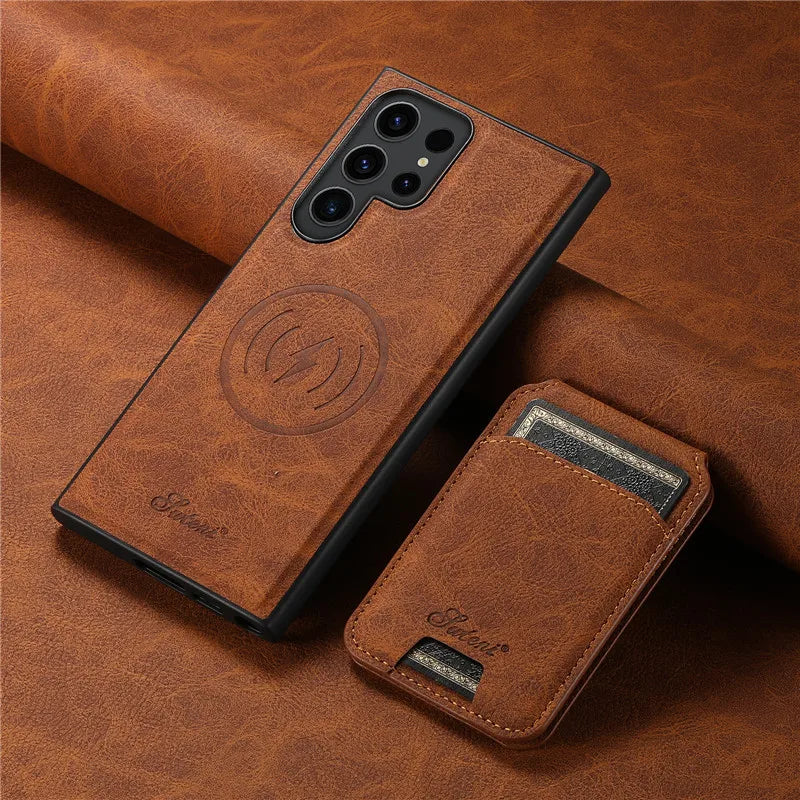 Leather Magnetic Pocket Wallet Phone Case for Samsung Galaxy