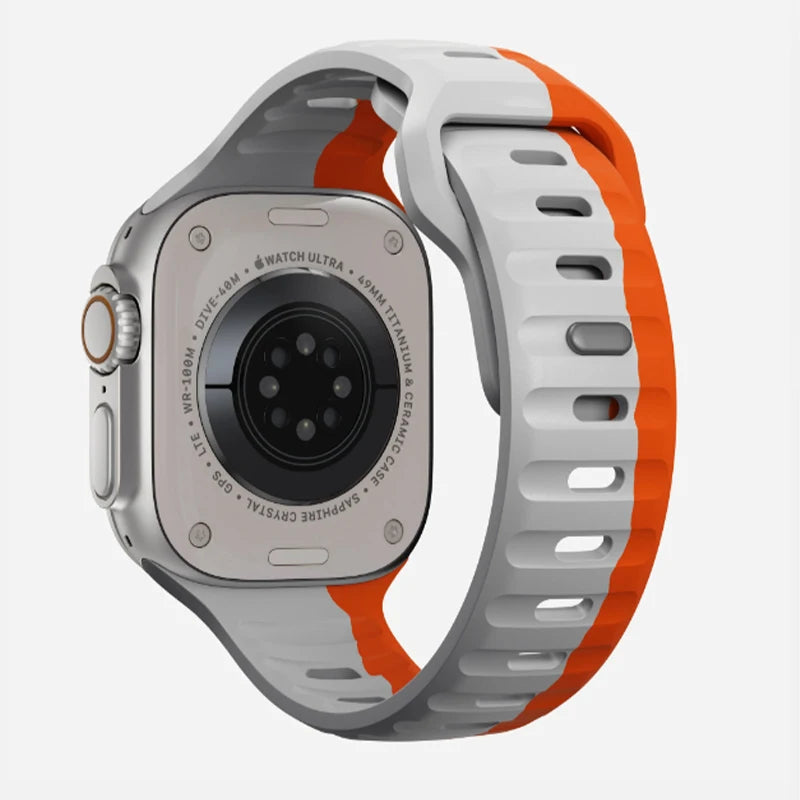 Stripe Detail Sports Waterproof Band for Apple Watch