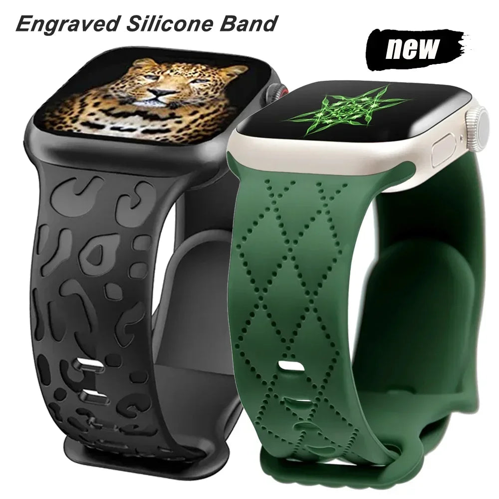 Cheetah Embossed Silicone Band for Apple Watch