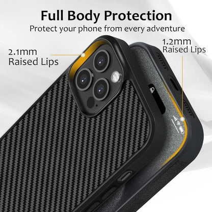 Real Carbon Fiber Armor Shockproof Cover for iPhone 15 (Wireless Charge)
