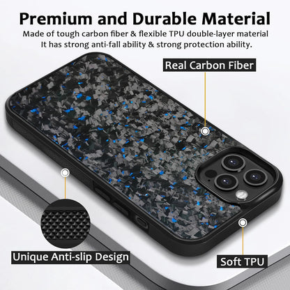 Real Carbon Fiber Armor Shockproof Cover for iPhone 15 (Wireless Charge)