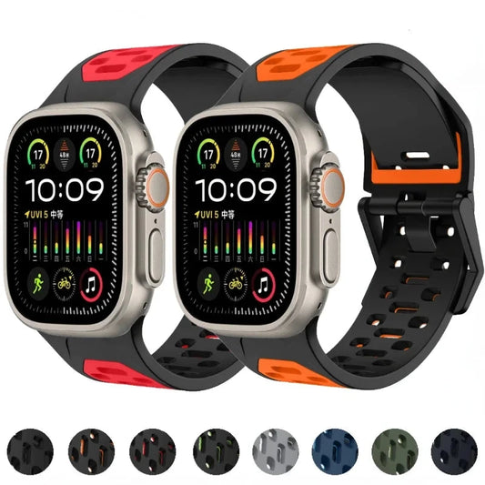 Contrast Color Vented Silicone Band for Apple Watch