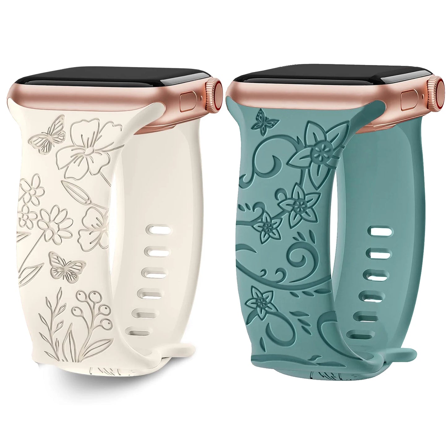 Floral Bloom Engraved Band for Apple Watch