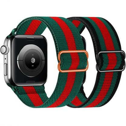 Thick Adjustable Elastic Pattern Nylon Band for Apple Watch