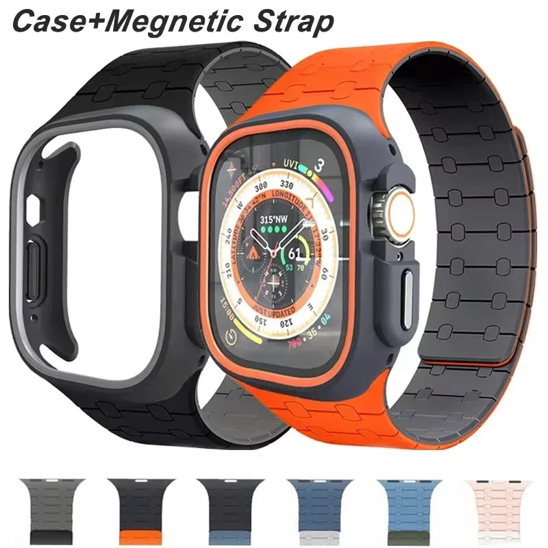 Case + Silicone Band for Apple Watch Band (Protective Case)