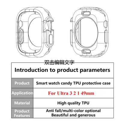 All-Round Shockproof Protective Silicone Bumper for Apple Watch Ultra3 2 49mm (Scratch-Resistant)