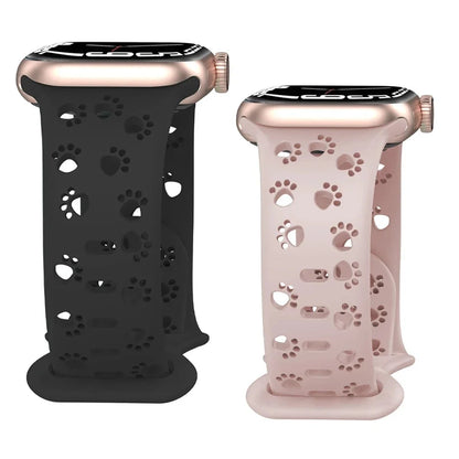 Hollowed Dog Paw Pattern Silicone Band for Apple Watch