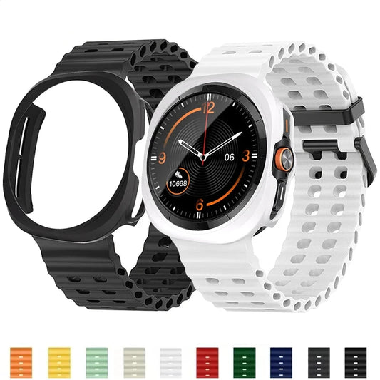 Case & Strap for Samsung Galaxy Watch 7 Ultra 47mm (Silicone Band) Protective Cover