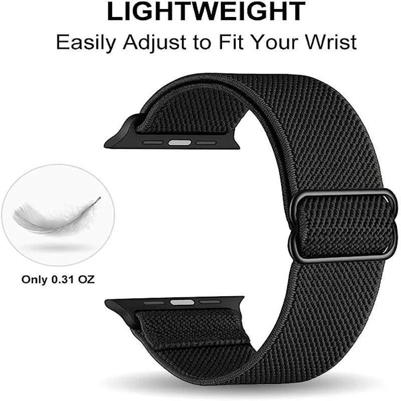 Thick Adjustable Elastic Pattern Nylon Band for Apple Watch