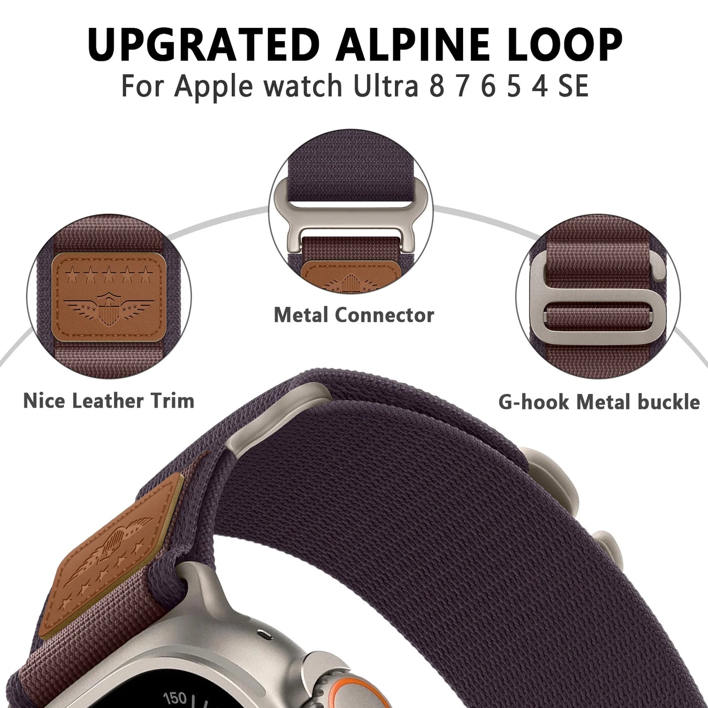 Alpine and Leather Detail Band for Apple Watch