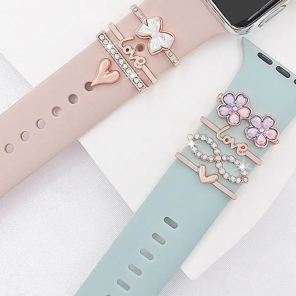 Heart Bloom Metal Charm for Watch Bands