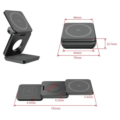 Magna Fold 3-in-1 Foldable Magnetic Charger Stand