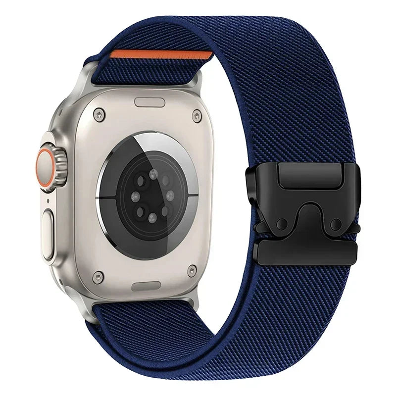 Braided Elastic Nylon Strap for Apple Watch (Titanium Buckle)