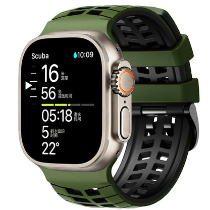 Two-tone Breathable Silicone Band For Apple Watch Ultra2 3 49mm SE 5 6 7 8 9 10 11 46mm 45mm 44mm