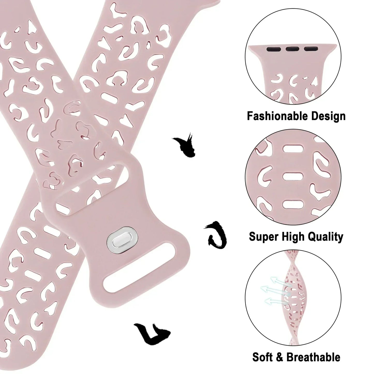 Hollowed Dog Paw Pattern Silicone Band for Apple Watch