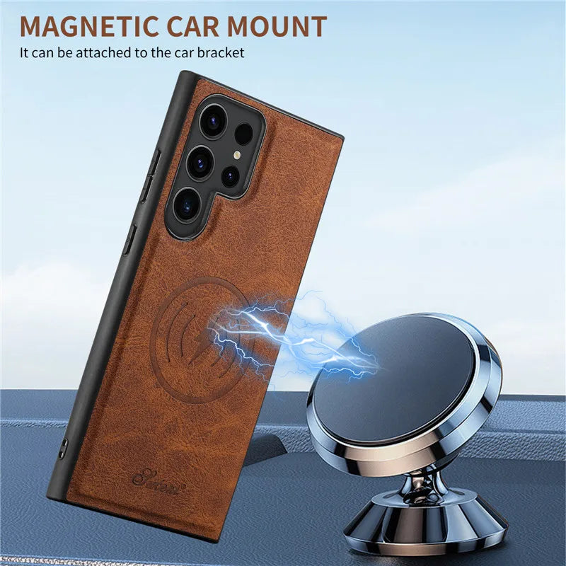 Leather Magnetic Pocket Wallet Phone Case for Samsung Galaxy