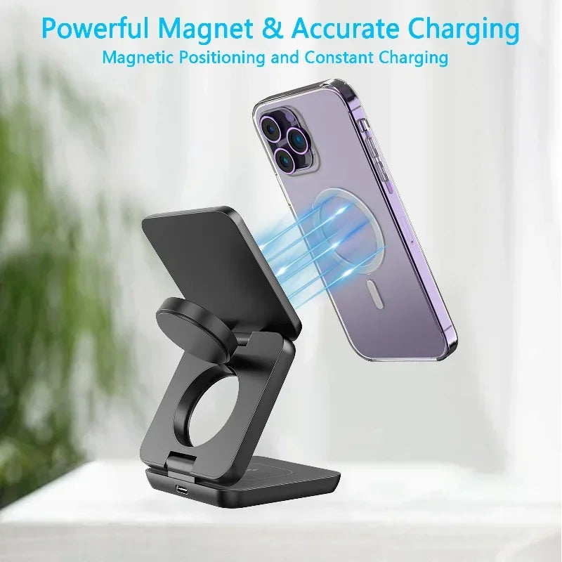 Magna Fold 3-in-1 Foldable Magnetic Charger Stand