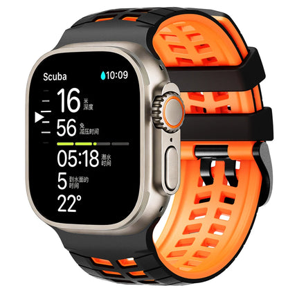 Two-tone Breathable Silicone Band For Apple Watch Ultra2 3 49mm SE 5 6 7 8 9 10 11 46mm 45mm 44mm