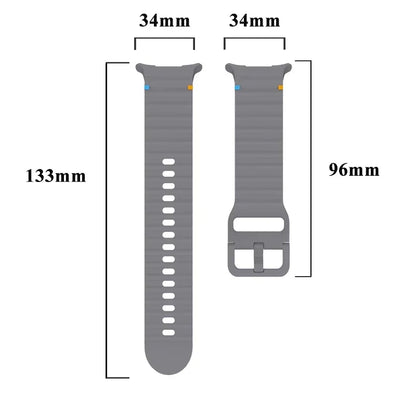 Soft Silicone Sports Band for Samsung Galaxy Watch 7 Ultra 47mm (NO Gaps)